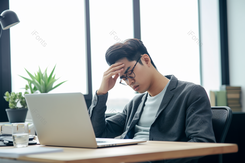 年轻设计师加班疲惫,高清,摄影图,摄影图片,图片大全,摄影图免费下载